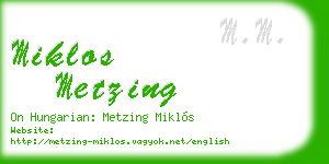 miklos metzing business card