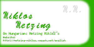 miklos metzing business card